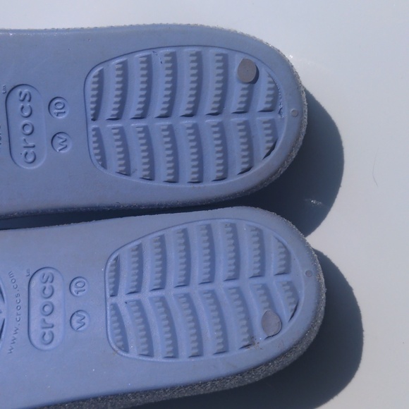 Sparkly glitter platform Moon Jelly Crocs in purple sz 10 - Picture 9 of 12